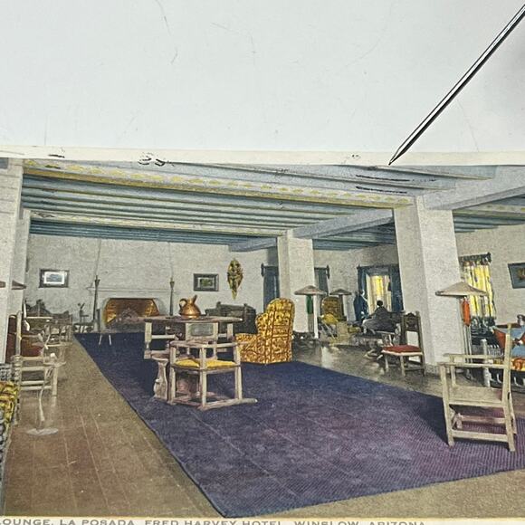 4 Fred Harvey Arizona Postcard Vintage Phostint 1930 1934 Grand Canyon Winslow - Picture 8 of 13